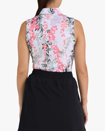 New Bad Birdie Women's Sleeveless Lei'd Golf Top - Brilliant White - 0