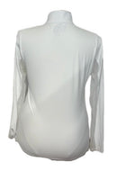 Ibkul Women's White Solid Zip Mock Sun Shirt Size M MSP$94-3