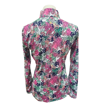 EP NY Women's Pink, Green & Navy Floral Print Golf Pullover Size S - 0
