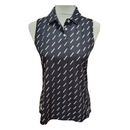 Nike Dri-Fit Black & White Dash Sleeveless Polo Size S-1
