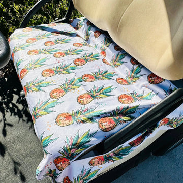 New Best of Golf America Golf Cart Seat Cover - Pineapple Flock - 0