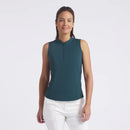 New Puma Women's Aerlon Mock Sleeveless Golf Polo- Green Terrain MSP$60-3