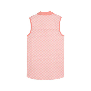New Puma Women's Cloudspun Scallop Sleeveless Golf Polo- Pink Fruit MSP$65 - 0