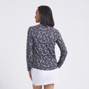 New Puma Women's YouV Floral Burst Golf 1/4 Zip - Deep Navy MSP$70-4