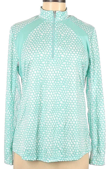 Bermuda Sands Chrissy Long Sleeve Sun Shirt - Aruba Blue  Size M MSP$85
