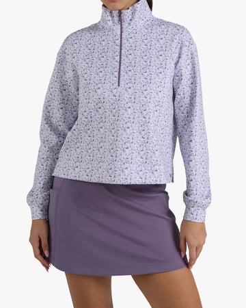 New Women's Bad Birdie At EAse Quarterzip - Garden Gala - Lavender Blue