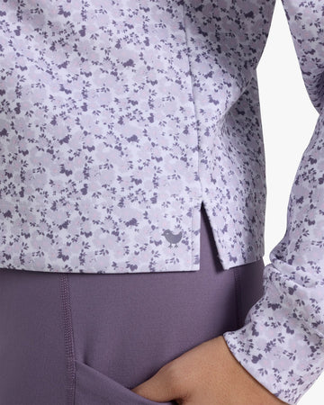 New Women's Bad Birdie At EAse Quarterzip - Garden Gala - Lavender Blue - 0