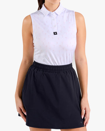 New Women's Bad Birdie Legs for Days -Friosty Petal Sleeveless Golf Polo
