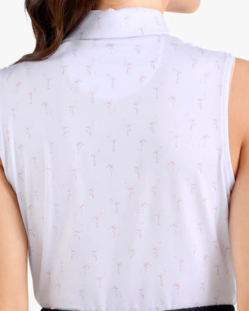 New Women's Bad Birdie Legs for Days -Friosty Petal Sleeveless Golf Polo - 0