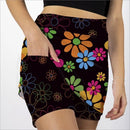 New Skort Obsession Night Daisies Black Skort MSP$72-2