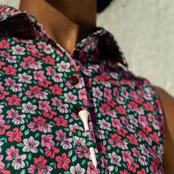 New Kenny Flowers Women's The Azaleas Sleeveless Golf Polo
