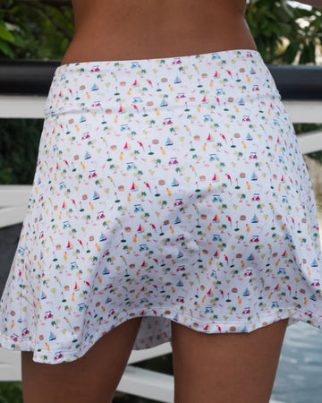 New Kenny Flowers White Margaritaville Golf Skort - 0