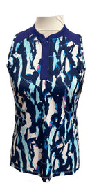 Slazenger Golf Cyanotype Print Sleeveless Polo Size S-1