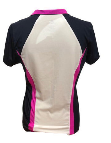 Tail White Label Navy, White & Hot Pink Colorblock Polo Size S - 0