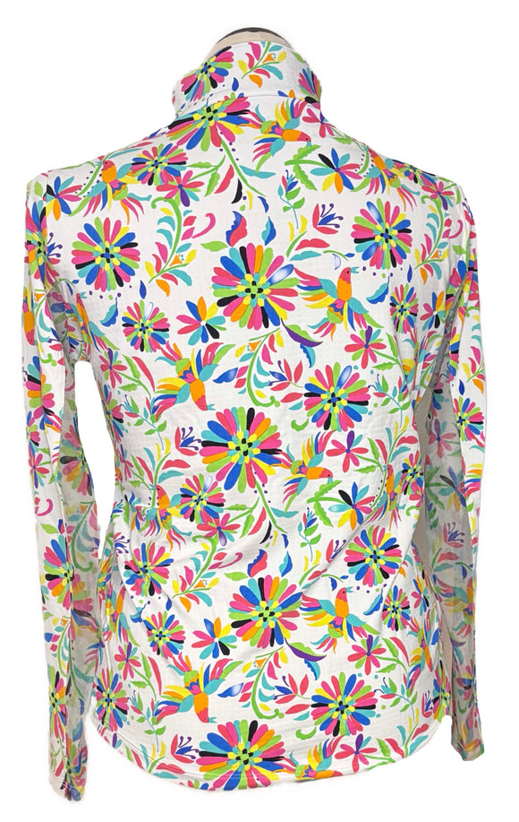 Ibkul Estela Print Long Sleeve Mock Neck Top Size L - MSP$100