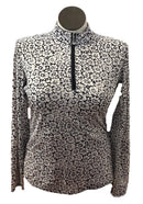 San Soleil Women's White & Black Floral Long Sleeve Sun Shirt Size L MSP$100-1
