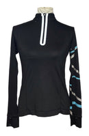 EP NY Black Pullover w/ Metallic Silver & Aqua Accents Size S-1