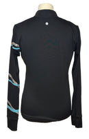 EP NY Black Pullover w/ Metallic Silver & Aqua Accents Size S-2