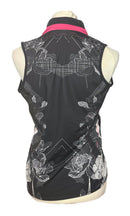 Lucky in Love Women's Black Sleeveless Top w/White Floral Print Size M-2