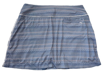 Puma Women's Blue, White & Pink Print Golf Skort Size L - 0