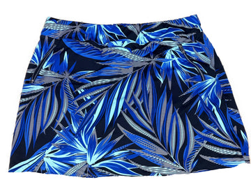 Tail Women's Black & Blue Leaf Print Golf Skort Size XL