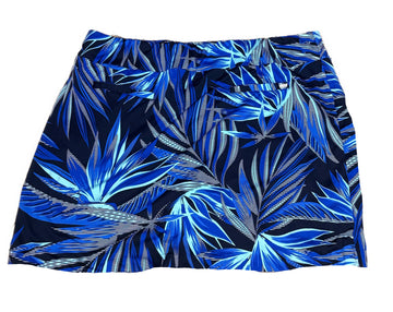 Tail Women's Black & Blue Leaf Print Golf Skort Size XL - 0