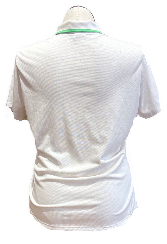 Adidas Women's White Short Sleeve Golf Top w/Green Accents Size XL