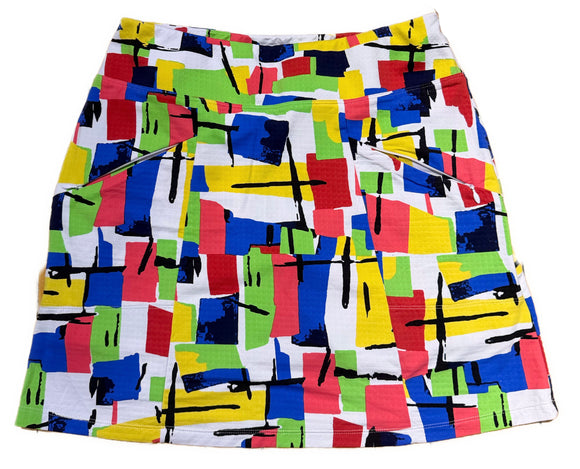 Ibkul Primary Color Abstract Skort Size S