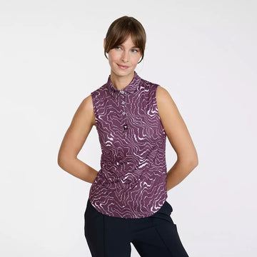 New Bad Birdie Women's Sleeveless Core Golf Polo - Rave Runner