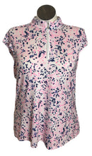San Soleil Women's Pink & Navy Print Cap Sleeve Golf Top Size XXL-1