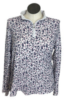San Soleil Women's Pink & Navy Cocktail Print Golf Pullover Size XXL-1