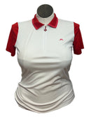 J.Lindeberg Women's Color Block White & Red Golf Polo Size M MSP$105-1