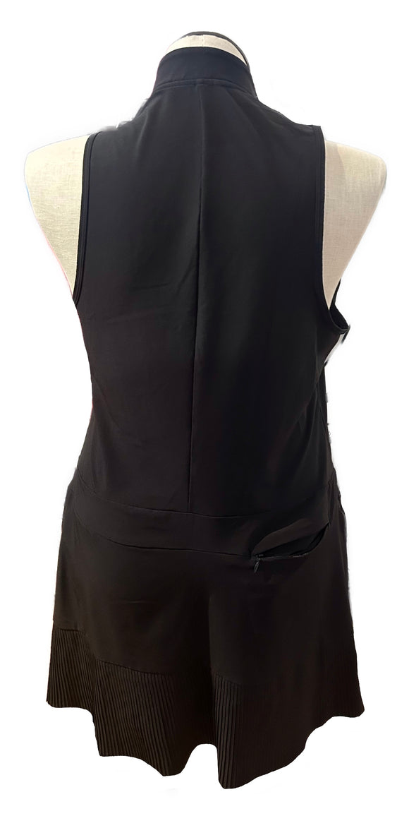 Adidas Women's Black Sleeveless Golf Dress w/Micro Pleats Size XL