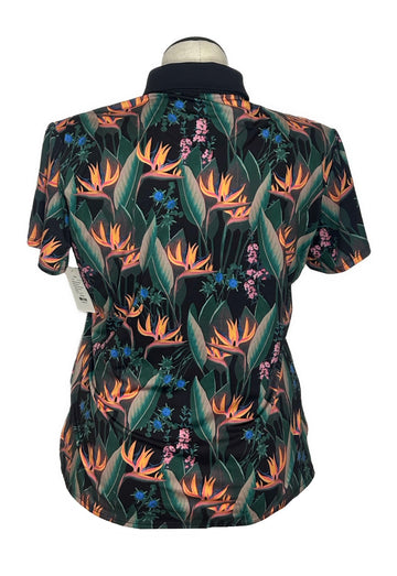 Bad Birdie Women's Black Birds of Paradise Short Sleeve Golf Polo Size XL MSP$78 - 0