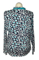 Tail Women's Navy, Teal & White Leopard Print Golf Pullover Size XXL-2
