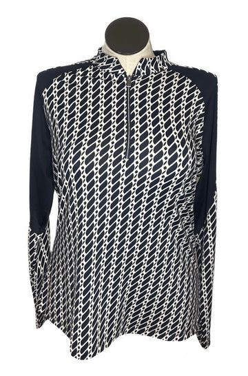 Tail Women's Deep Navy & White Patterned Golf Pullover Size XXL