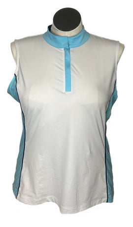 EP NY Women's White & Teal Sleeveless Golf Top Size XL