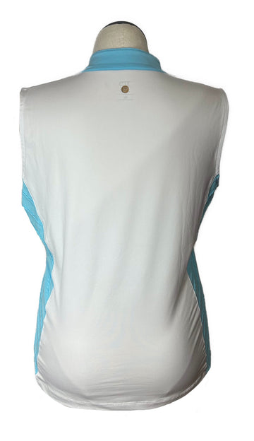 EP NY Women's White & Teal Sleeveless Golf Top Size XL - 0