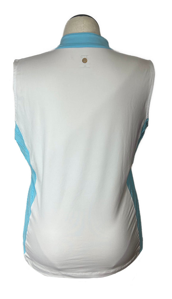 EP NY Women's White & Teal Sleeveless Golf Top Size XL