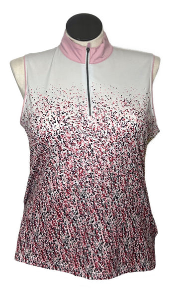 EP NY Women's White, Pink & Gray Ombre Print Sleeveless Golf Top Size XL