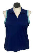 EP NY Women's Navy Sleeveless Golf Top w/Teal Accents Size XL-1