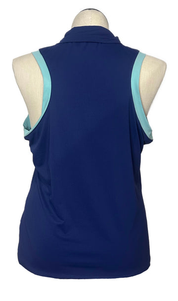 EP NY Women's Navy Sleeveless Golf Top w/Teal Accents Size XL - 0