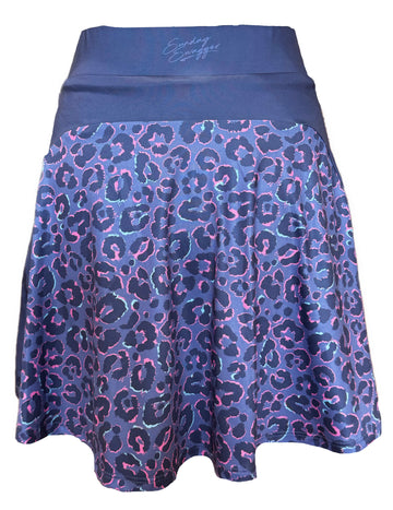 Sunday Swagger Slate Blue Cheetah Print Women's Golf Skort - Wildcat - 0