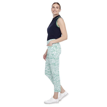 Swing Control White & Green Monstera Capris Size 14 - 0