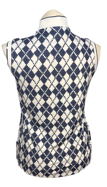 Daily Sports Women's White & Navy Print Sleeveless Golf Top Size L - 0