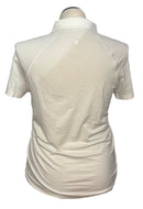 Lululemon Women's White & Gray Striped Short Sleeve Golf Polo Size 12-2