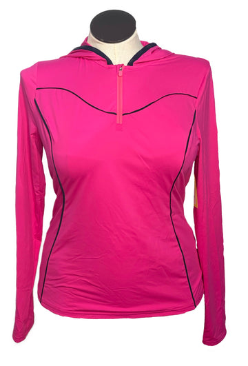 G/Fore Women's Bright Pink Hooded Pullover w/Logo Size L