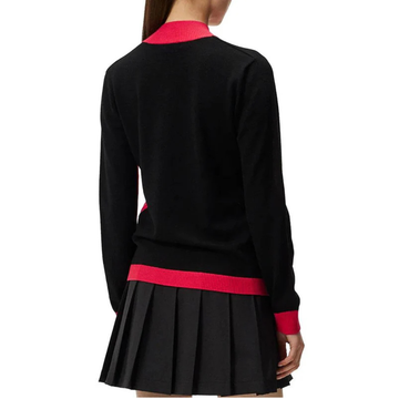 J.Lindeberg Adeline Knitted Golf Mock Rose Red Size XL - 0