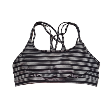 Athleta Women's Black & Gray Striped Sports Bra Size L