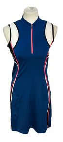 Tail Royal Blue, Black, White and Neon Pink Colorblock Dress Size XS-1